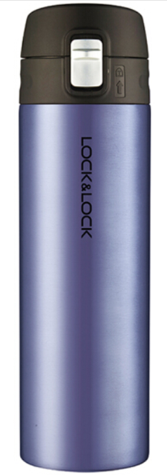 乐扣乐扣（lock&lock）一键式菲特轻薄500ml宝石蓝马克杯 保温杯 杯子LHC3220SPG